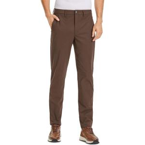 imageCRZ YOGA Mens All Day Comfy Golf Pants  30quot32quot34quot Quick Dry Lightweight Work Casual Trousers with PocketsDark Olive Brown