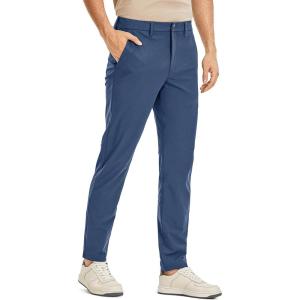 imageCRZ YOGA Mens All Day Comfy Golf Pants  30quot32quot34quot Quick Dry Lightweight Work Casual Trousers with PocketsElectric Blue