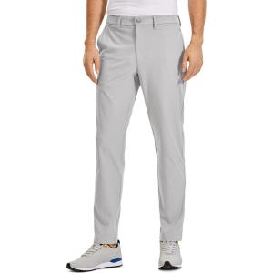 imageCRZ YOGA Mens All Day Comfy Golf Pants  30quot32quot34quot Quick Dry Lightweight Work Casual Trousers with PocketsPlatinum Grey