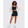 imageCRZ YOGA A Line Cute Flat Front Skort Shorts for Women High Waisted Casual Golf Athletic Shorts with PocketsBlack