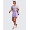 imageCRZ YOGA A Line Cute Flat Front Skort Shorts for Women High Waisted Casual Golf Athletic Shorts with PocketsLilac