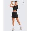 imageCRZ YOGA A Line Golf Skirts for Women High Waisted Casual Tennis Pickleball Athletic Skorts with Shorts PocketsBlack