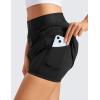 imageCRZ YOGA A Line Golf Skirts for Women High Waisted Casual Tennis Pickleball Athletic Skorts with Shorts PocketsBlack