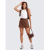 imageCRZ YOGA A Line Golf Skirts for Women High Waisted Casual Tennis Pickleball Athletic Skorts with Shorts PocketsCoffee Brown