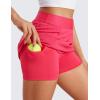 imageCRZ YOGA A Line Golf Skirts for Women High Waisted Casual Tennis Pickleball Athletic Skorts with Shorts PocketsLip Gloss Pink