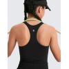 imageCRZ YOGA Girls Butterluxe Double Lined Tank Tops Waist Length High Neck Racerback Sleeveless Teen Kids Active Casual DanceBlack