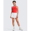 imageCRZ YOGA Girls Butterluxe Double Lined Tank Tops Waist Length High Neck Racerback Sleeveless Teen Kids Active Casual DanceDeep Red