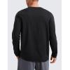 imageCRZ YOGA Soft Stretchy Long Sleeve Shirts for Men Breathable Casual Workout Crewneck TShirts Basic TopsBlack