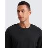 imageCRZ YOGA Soft Stretchy Long Sleeve Shirts for Men Breathable Casual Workout Crewneck TShirts Basic TopsBlack