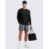 imageCRZ YOGA Soft Stretchy Long Sleeve Shirts for Men Breathable Casual Workout Crewneck TShirts Basic TopsBlack