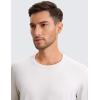 imageCRZ YOGA Soft Stretchy Long Sleeve Shirts for Men Breathable Casual Workout Crewneck TShirts Basic TopsMilky White