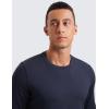 imageCRZ YOGA Soft Stretchy Long Sleeve Shirts for Men Breathable Casual Workout Crewneck TShirts Basic TopsNavy