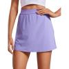 imageCRZ YOGA A Line Cute Flat Front Skort Shorts for Women High Waisted Casual Golf Athletic Shorts with PocketsDark Lavender Purple