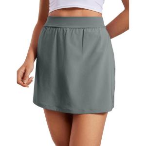 imageCRZ YOGA A Line Cute Flat Front Skort Shorts for Women High Waisted Casual Golf Athletic Shorts with PocketsGrey Sage