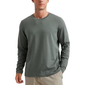 imageCRZ YOGA Soft Stretchy Long Sleeve Shirts for Men Breathable Casual Workout Crewneck TShirts Basic TopsGrey Sage