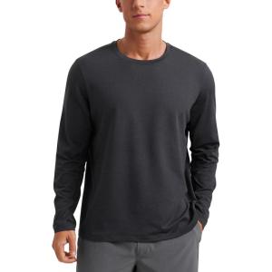 imageCRZ YOGA Soft Stretchy Long Sleeve Shirts for Men Breathable Casual Workout Crewneck TShirts Basic TopsInk Gray