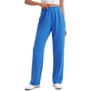 imageCRZ YOGA SoftAura Wide Leg Sweatpants Women 31quot Modal High Waisted Lounge Travel Casual Sweat Pants with Pockets DrawstringSparkle Blue