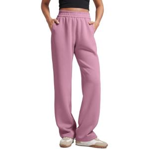 imageCRZ YOGA SoftAura Wide Leg Sweatpants Women 31quot Modal High Waisted Lounge Travel Casual Sweat Pants with Pockets DrawstringVelvet Dust