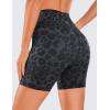 imageCRZ YOGA Womens Brushed Naked Feeling Biker Shorts 6  High Waist Matte Workout Gym Running Spandex ShortsCharcoal Snow Leopard