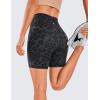 imageCRZ YOGA Womens Brushed Naked Feeling Biker Shorts 6  High Waist Matte Workout Gym Running Spandex ShortsCharcoal Snow Leopard