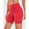 imageCRZ YOGA Womens Brushed Naked Feeling Biker Shorts 6  High Waist Matte Workout Gym Running Spandex ShortsCrimson