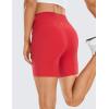 imageCRZ YOGA Womens Brushed Naked Feeling Biker Shorts 6  High Waist Matte Workout Gym Running Spandex ShortsCrimson