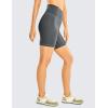 imageCRZ YOGA Womens Brushed Naked Feeling Biker Shorts 6  High Waist Matte Workout Gym Running Spandex ShortsDark Carbon