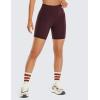 imageCRZ YOGA Womens Brushed Naked Feeling Biker Shorts 6  High Waist Matte Workout Gym Running Spandex ShortsDark Russet