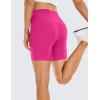 imageCRZ YOGA Womens Brushed Naked Feeling Biker Shorts 6  High Waist Matte Workout Gym Running Spandex ShortsHibiscus Purple