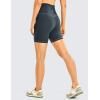 imageCRZ YOGA Womens Brushed Naked Feeling Biker Shorts 6  High Waist Matte Workout Gym Running Spandex ShortsMelanite