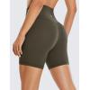imageCRZ YOGA Womens Brushed Naked Feeling Biker Shorts 6  High Waist Matte Workout Gym Running Spandex ShortsOlive Green