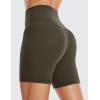 imageCRZ YOGA Womens Brushed Naked Feeling Biker Shorts 6  High Waist Matte Workout Gym Running Spandex ShortsOlive Green