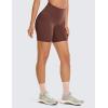 imageCRZ YOGA Womens Brushed Naked Feeling Biker Shorts 6  High Waist Matte Workout Gym Running Spandex ShortsTaupe
