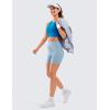 imageCRZ YOGA Womens Brushed Naked Feeling Biker Shorts 6  High Waist Matte Workout Gym Running Spandex ShortsThe Breeze Blue