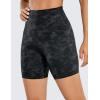 imageCRZ YOGA Womens Brushed Naked Feeling Biker Shorts 6  High Waist Matte Workout Gym Running Spandex ShortsTie Dye Smoke Ink
