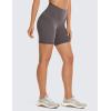 imageCRZ YOGA Womens Brushed Naked Feeling Biker Shorts 6  High Waist Matte Workout Gym Running Spandex ShortsTornado Grey