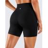 imageCRZ YOGA Womens Naked Feeling Biker Shorts  6 High Waisted Yoga Gym Spandex Shorts Side PocketsBlack