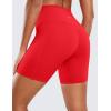 imageCRZ YOGA Womens Naked Feeling Biker Shorts  6 High Waisted Yoga Gym Spandex Shorts Side PocketsDeep Red
