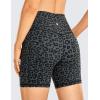 imageCRZ YOGA Womens Naked Feeling Biker Shorts  6 High Waisted Yoga Gym Spandex Shorts Side PocketsLeopard Printed 1