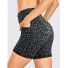 imageCRZ YOGA Womens Naked Feeling Biker Shorts  6 High Waisted Yoga Gym Spandex Shorts Side PocketsLeopard Printed 1