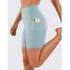 imageCRZ YOGA Womens Naked Feeling Biker Shorts  6 High Waisted Yoga Gym Spandex Shorts Side PocketsLight Grayish Blue