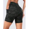 imageCRZ YOGA Womens Naked Feeling Biker Shorts  6 High Waisted Yoga Gym Spandex Shorts Side PocketsOlive Camouflage