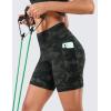 imageCRZ YOGA Womens Naked Feeling Biker Shorts  6 High Waisted Yoga Gym Spandex Shorts Side PocketsOlive Camouflage