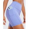 imageCRZ YOGA Womens Naked Feeling Biker Shorts  6 High Waisted Yoga Gym Spandex Shorts Side PocketsPeriwinkle Purple