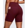 imageCRZ YOGA Womens Naked Feeling Biker Shorts  6 High Waisted Yoga Gym Spandex Shorts Side PocketsRed Merlot