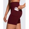 imageCRZ YOGA Womens Naked Feeling Biker Shorts  6 High Waisted Yoga Gym Spandex Shorts Side PocketsRed Merlot