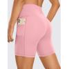 imageCRZ YOGA Womens Naked Feeling Biker Shorts  6 High Waisted Yoga Gym Spandex Shorts Side PocketsThe Heartbeat Powder