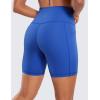 imageCRZ YOGA Womens Naked Feeling Biker Shorts  6 High Waisted Yoga Gym Spandex Shorts Side PocketsWaves Blue