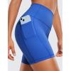 imageCRZ YOGA Womens Naked Feeling Biker Shorts  6 High Waisted Yoga Gym Spandex Shorts Side PocketsWaves Blue