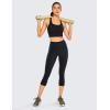 imageCRZ YOGA Womens Naked Feeling Workout Capris Leggings 19quot  Gym Compression Tummy Control Yoga Capri PantsBlack